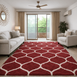 Red Geometric Carpet